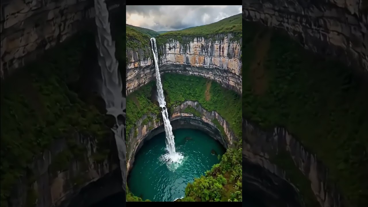 POV: Standing at the Edge of the World's Hidden Waterfall 🌍💧 