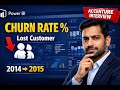 Power BI Churn Rate % | Lost Customer Calculation | Accenture Interview Question (Real Scenario)