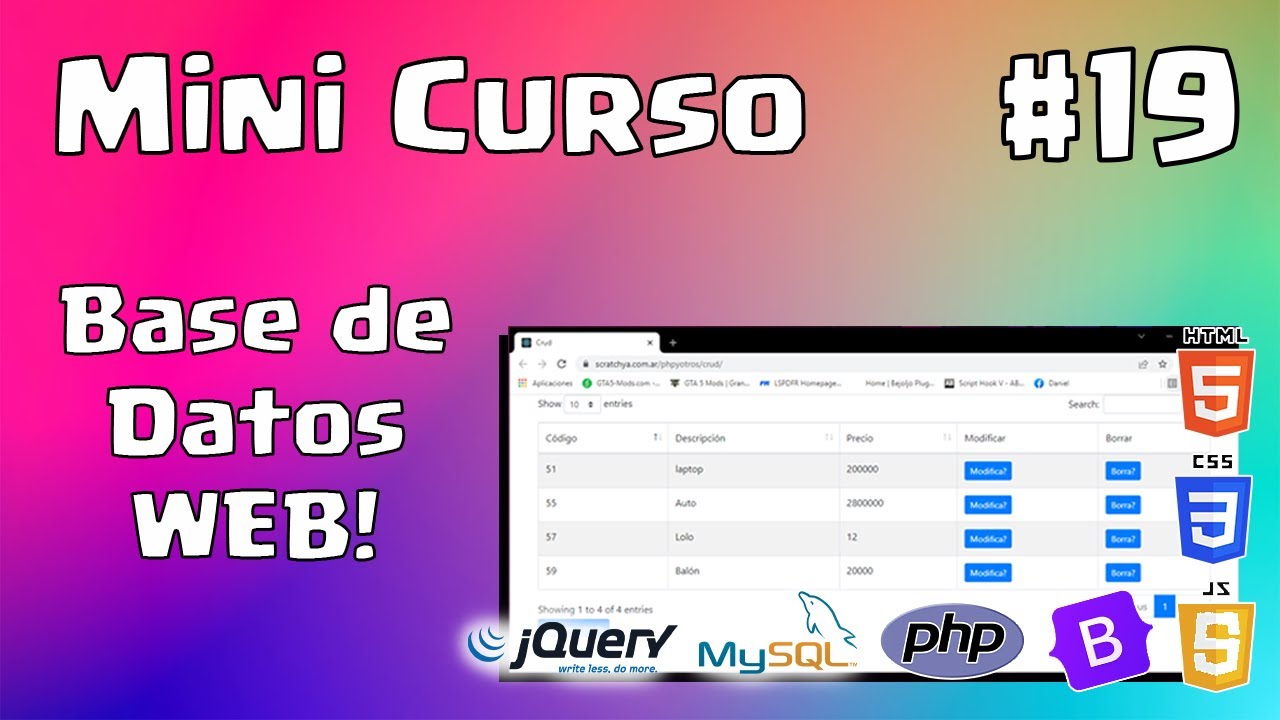 Mini Curso: Aplicación WEB con BD | Mostrar Modal | Parte #19 - YouTube