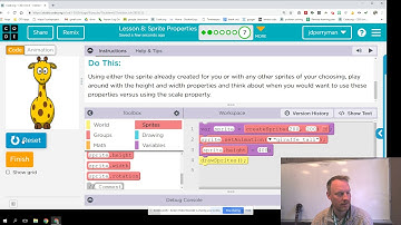 Unit 3 Lesson 8 Sprite Properties page 7b  Code.org Discoveries 20/21