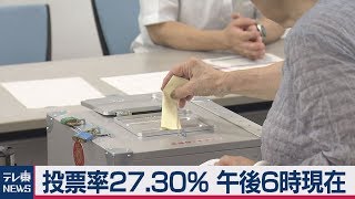 参院選:投票率27.30% 午後6時現在 参院選:投票率27.30% 午後6時現在
