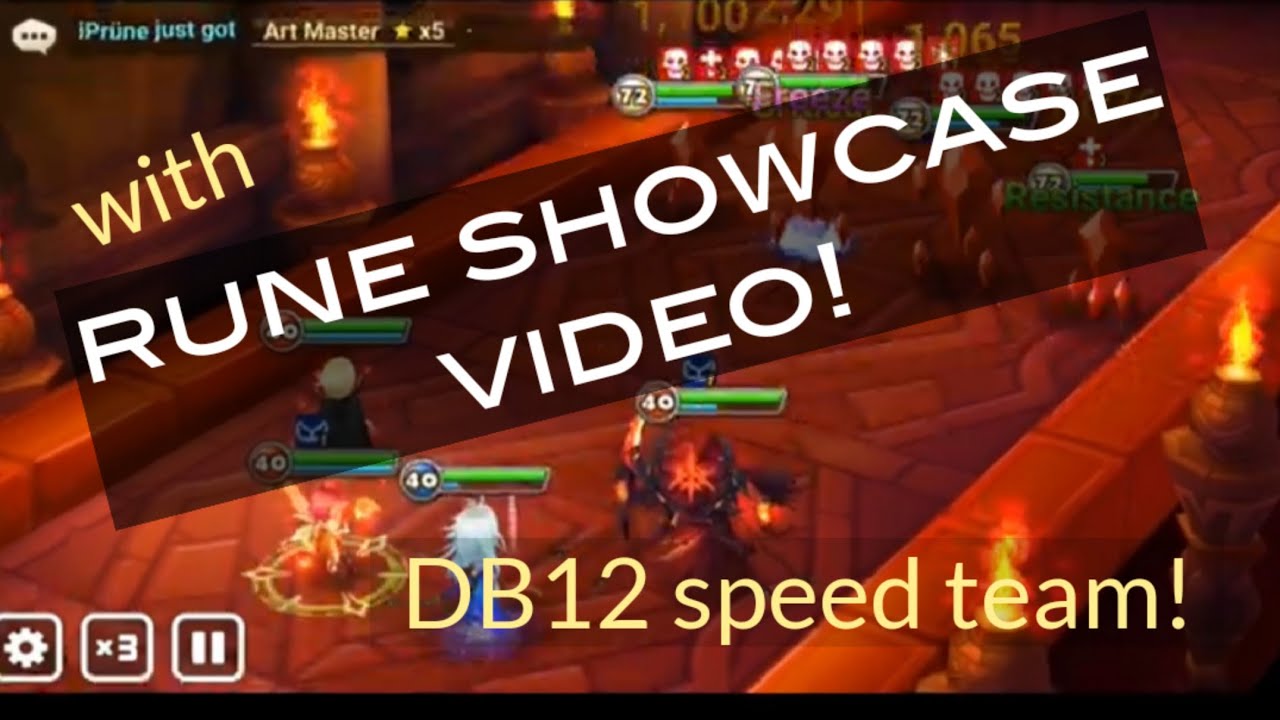 summoners war: this  is HOW to  DB12 farmable speed team  with only 4 MONSTERS!