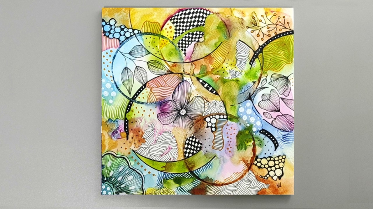 Watercolor Zentangle Flowers | Relaxing and Creative Zentangle Tutorial