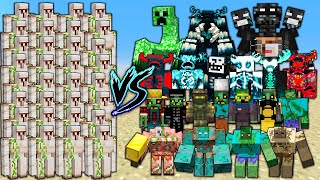 Golem Army vs all Bosses and Mutant Mobs Battle