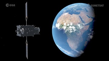 Ariane 5 rocket is launching the MTG-I1 weather satellite in animation