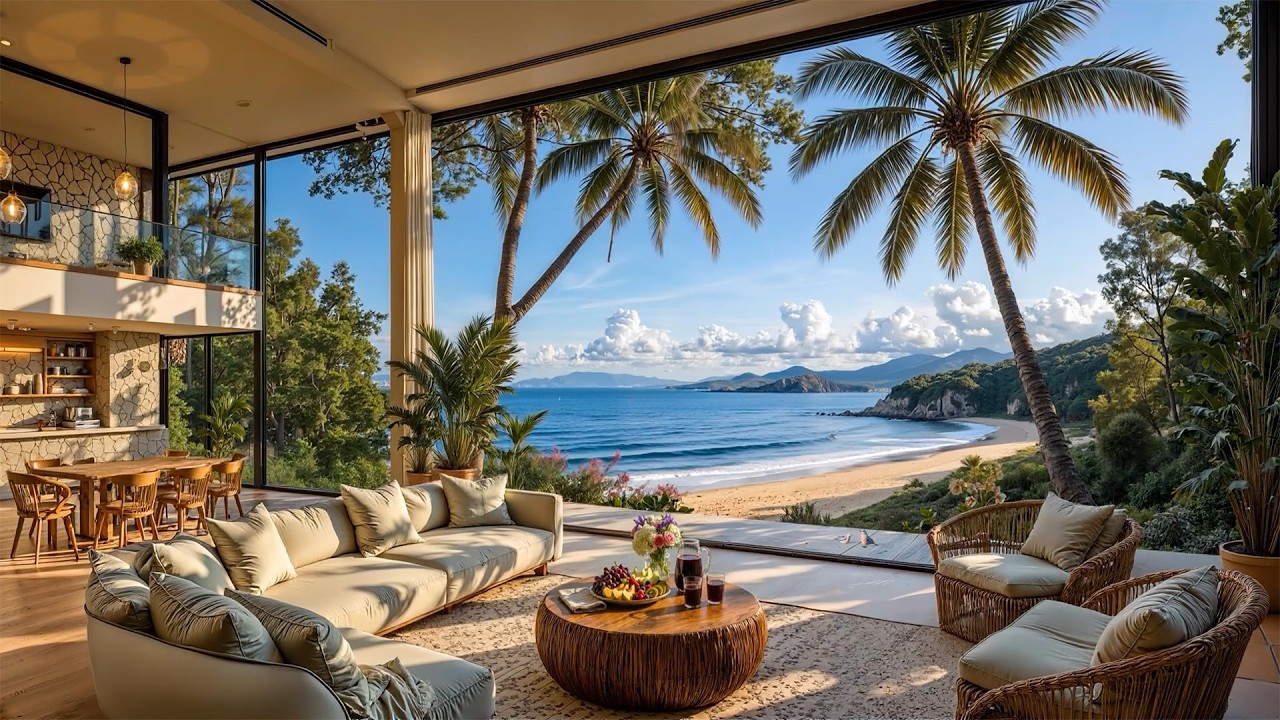 Morning Jazz for a Positive Mood | Soft Jazz & Nature Ambience in Luxury Room For Work, Study