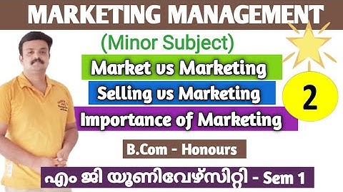 Marketing Management/ B. Com MG university First semester
