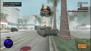 GTA San Andreas | Epic Rhino Tank Rampage \u0026 Shootout + 12-Star Escape