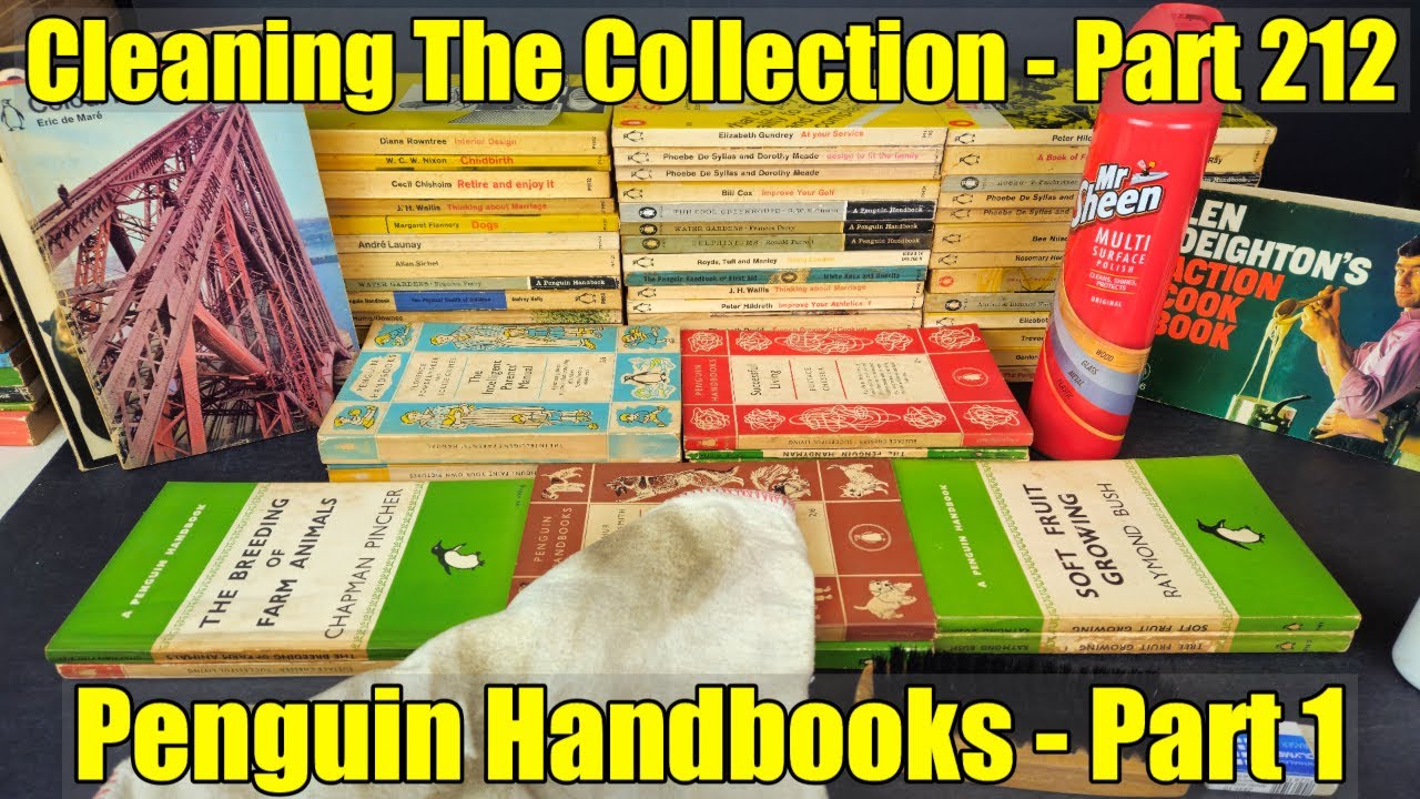 Unintentional ASMR - Cleaning The Collection - Part 212 - Cleaning Vintage Penguin Handbooks Part 1
