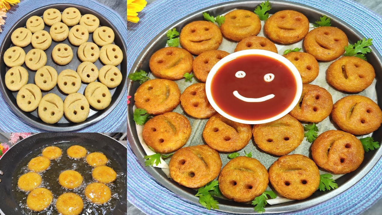 Crispy Potato Snacks Recipe | Homemade Potato Smiley / Emoji Fries Recipe | Nosha in Kitchen