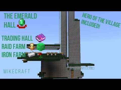 The Emerald Hall Trading Hall Raid Farm And Iron Farm By Mikedcraft 15