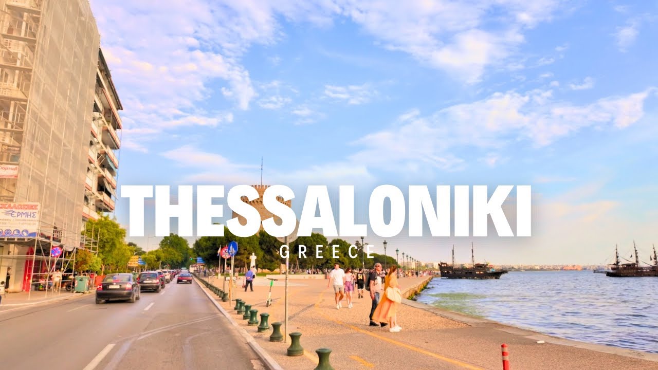 THESSALONIKI GREECE, DRIVING TOUR AROUND THE CITY WITH RELAXING MUSIC 4K