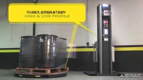 PRO ELITE Low Profile Wrap N Weigh Semi Automatic Pallet Stretch Wrapper Video