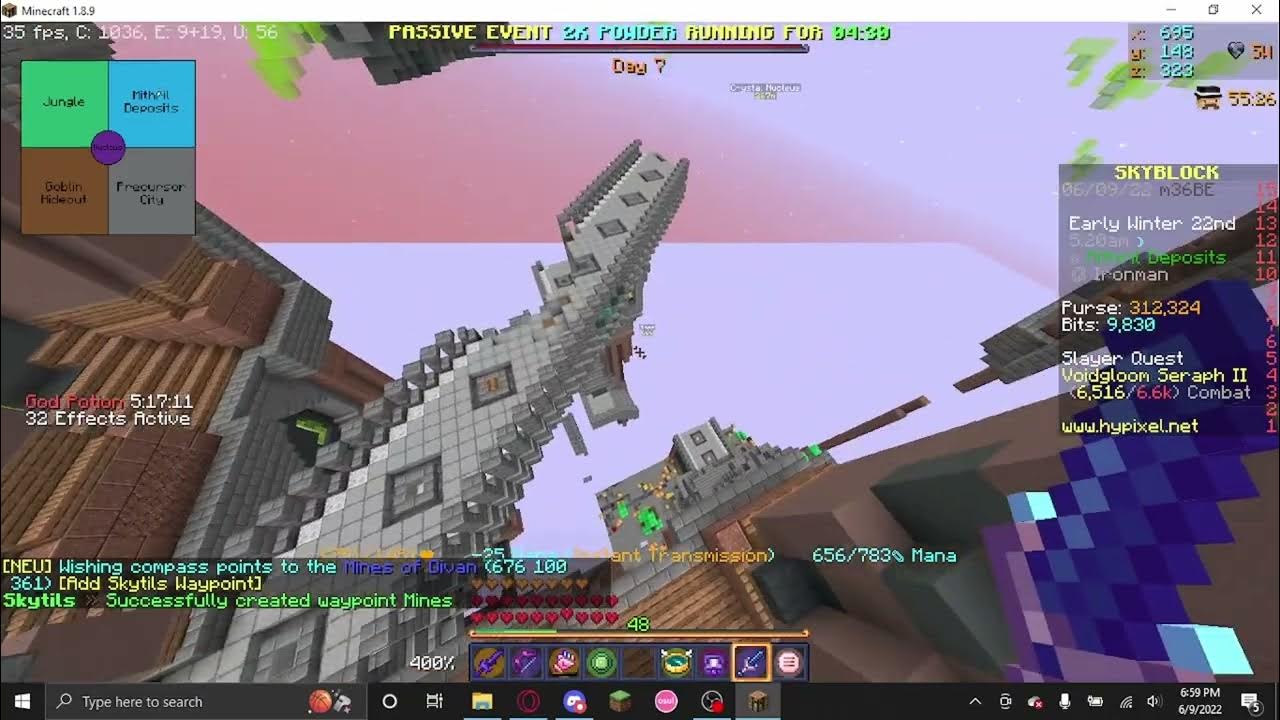 How to find any location in the Crystal Hollows hypixelskyblock 