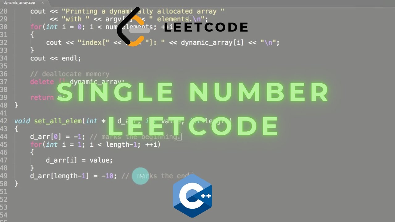 Leetcode - Single Number || C++ - YouTube