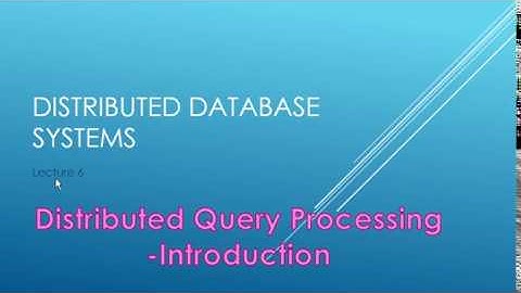 Query Processing in DDBS| Objectives & Problems of Query Processing| DDBS|Lecture#6|M.Zeeshan Khalid