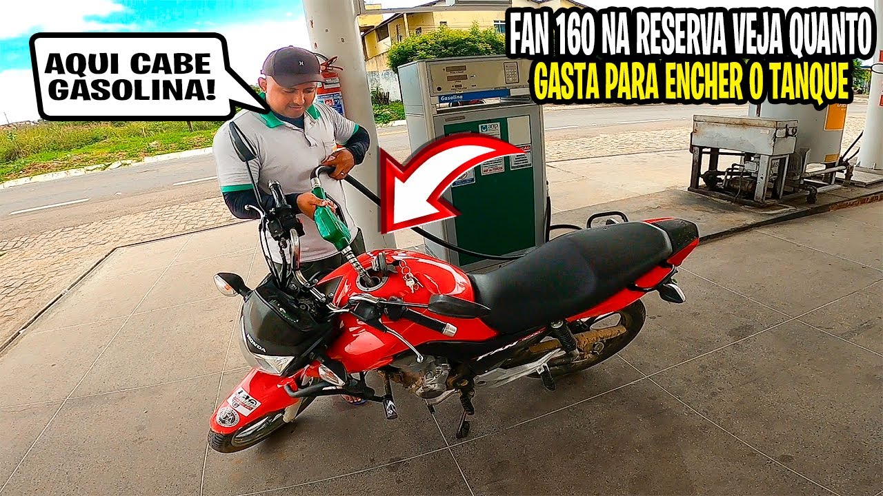 FAN 160 NA RESERVA GASTA QUANTO PARA ENCHER O TANQUE - YouTube