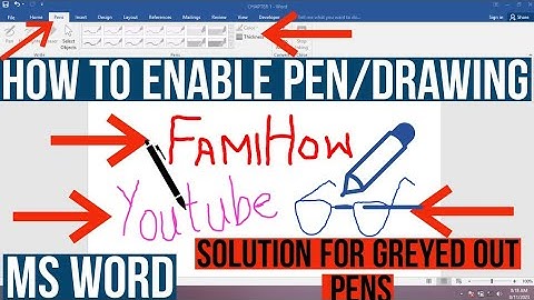 How to Enable Pens Tab in MS Word | How to Use Drawing Tab in MS Word | Pens not working in MS Word