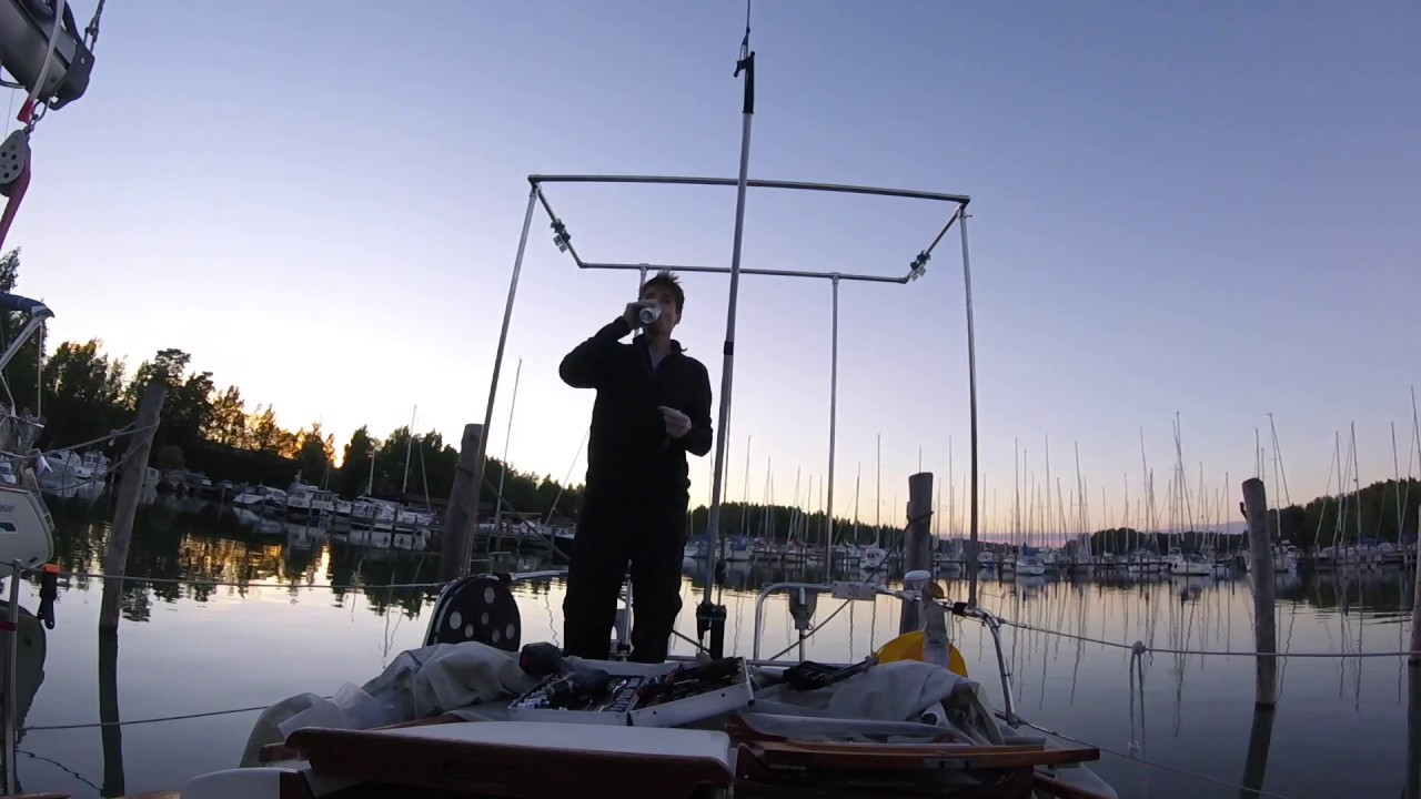 Sailboat solar panel installation - YouTube