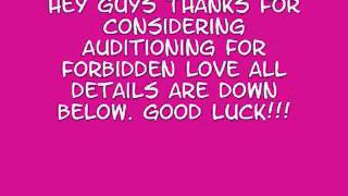 Forbidden Love Cast Call Open