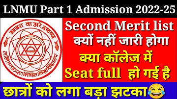 lnmu part 1 second merit list 2022, lnmu second merit list 2022, lnmu pg second merit list,