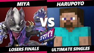 Sumapa 213 Losers Finals - Miya Wolf Vs. Harupoyo Steve Smash Ultimate - Ssbu