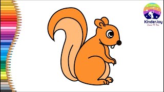 How to draw squirrel | Easy drawing |Step by step |Sketches #kinderjoyart