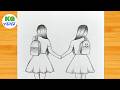 Best friend ❤️ drawing | how to draw best friend | friendship drawing | bff drawing