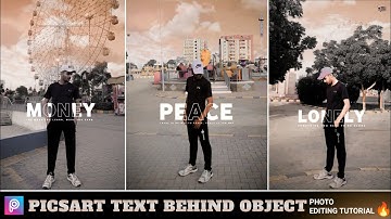 Picsart New Text Behind Object Photo Editing Tutorial || Text Behind Image Photo Editing in Picsart