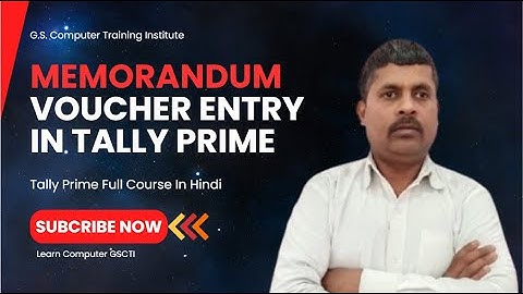 "How to Enter Memorandum Voucher in Tally Prime - Step-by-Step Guide" | Tally Prime .