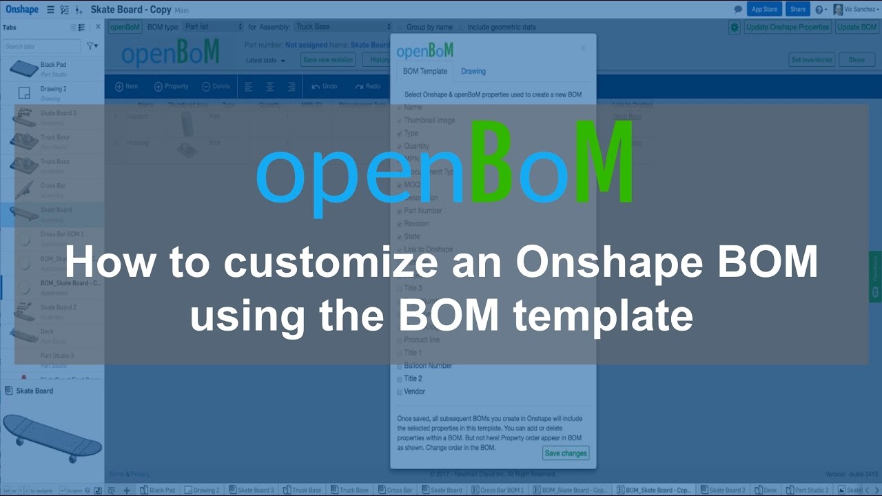 create new bom template ironcad