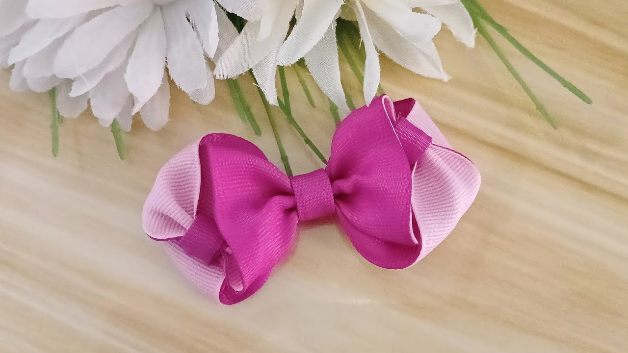 EASY RIBBON BOW STEP BY STEP TUTORIAL 🎀 DIY RIBBON BOW 🎀 RIBBON WORK