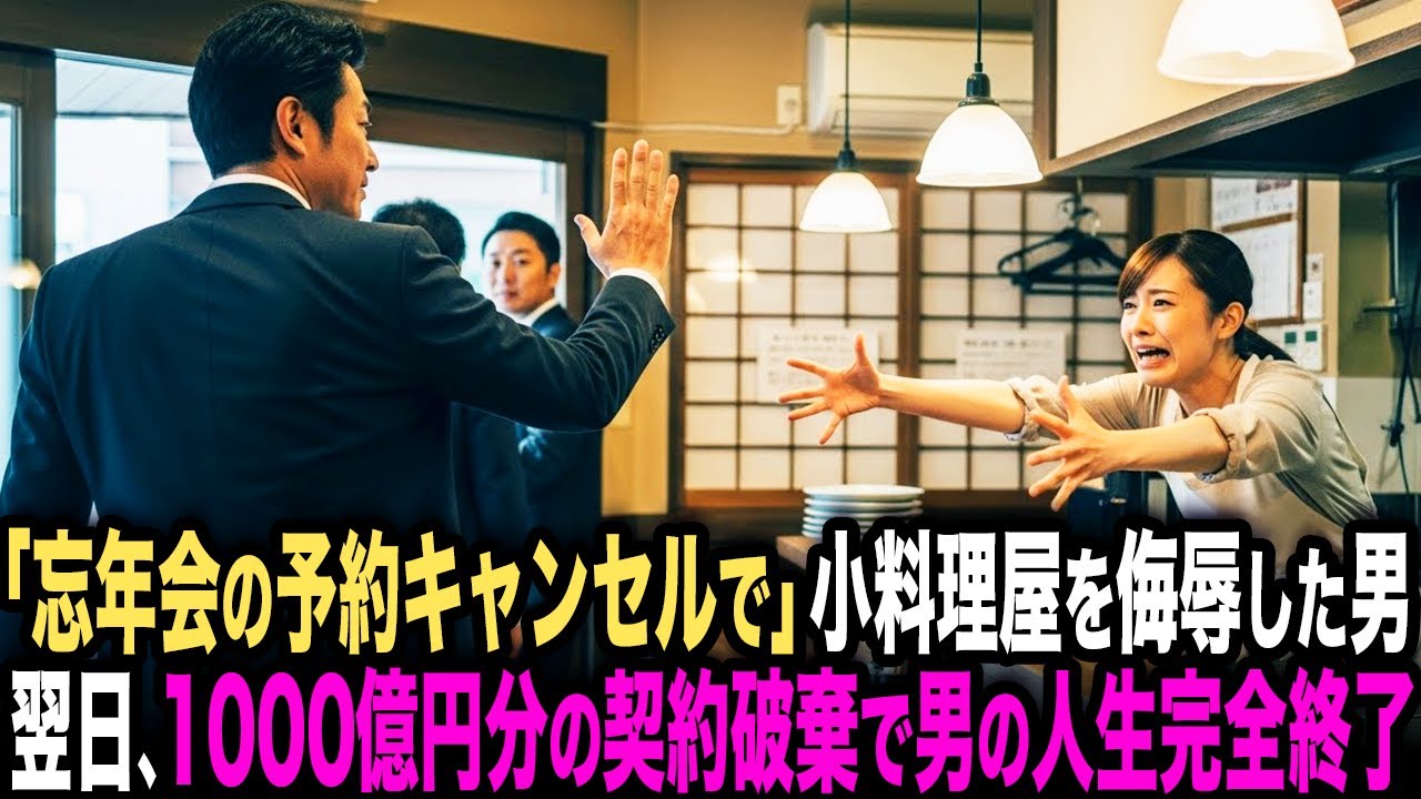「こんな汚い店やっぱやめるわw」忘年会の貸切予約をドタキャンした男。翌日、1000億円分の契約破棄で男の人生が破滅する…！
