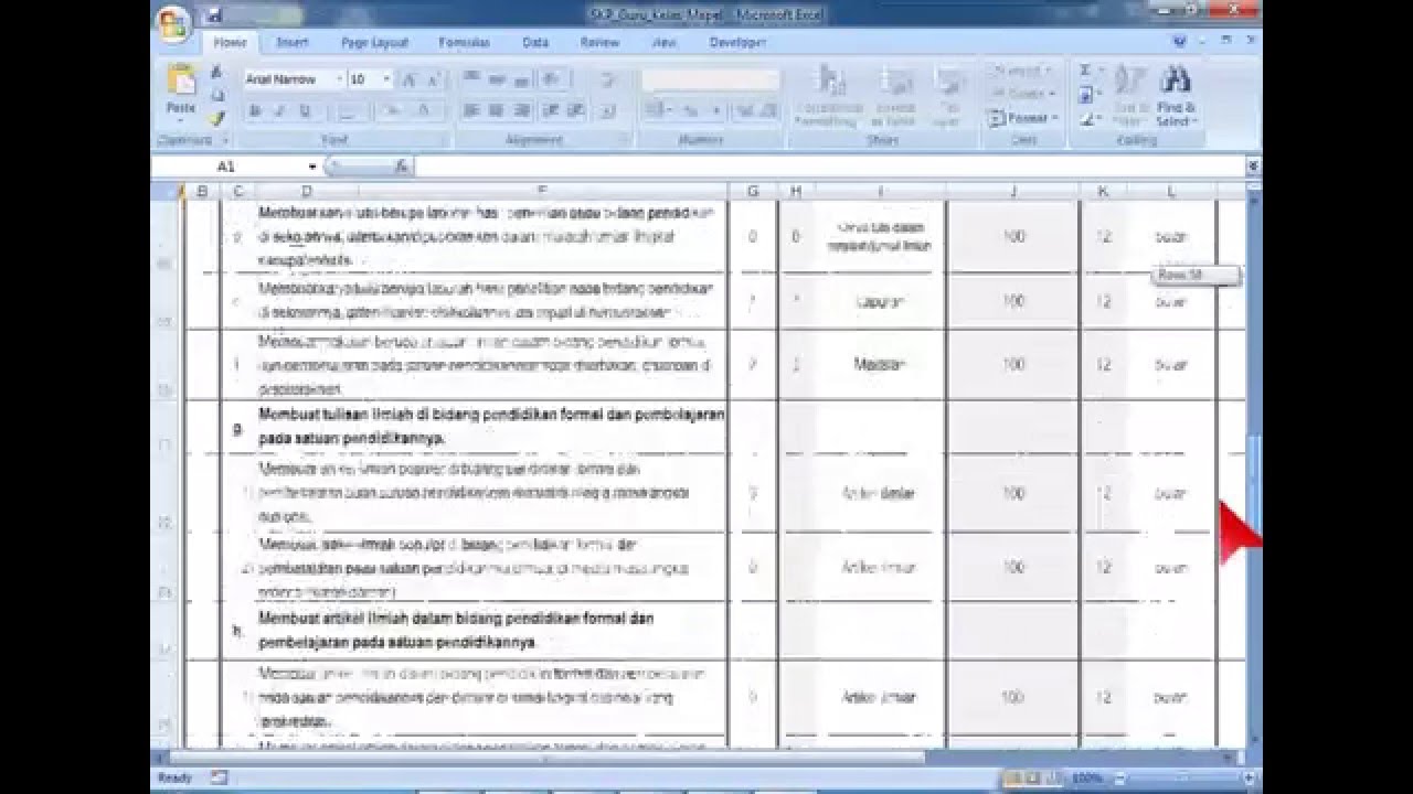 Format SKP Guru Mata Pelajaran dengan Microsoft Excel YouTube