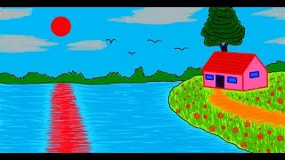 ms paint draw easy painting simple scenery drawing