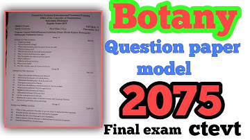 Diploma level botany question paper model |2075 #ctevt
