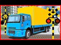 【トラックと踏切 電車③】幼児向け★いろんなトラックが踏切を通過するよ★ はたらくくるま / Truck and train railroad crossing animation