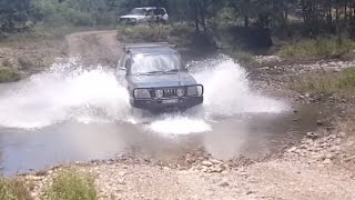 Turon river bed crossing 4x4 4WD off roading Prado 90 Landcruiser 80 105 Test Drive Turon river bed crossing 4x4 4WD off roading Prado 90 Landcruiser 80 105 Test Drive