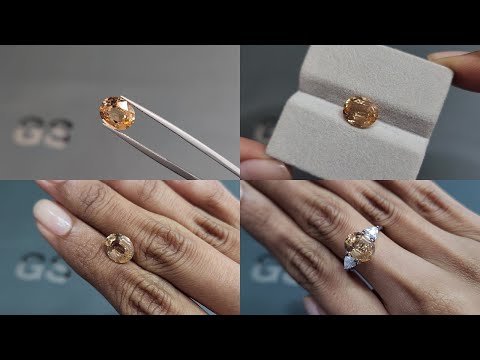 Hessonite garnet oval cut, 3.26 carats, Africa Video  № 1