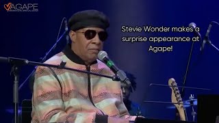 Stevie Wonder makes a surprise appearance at Agape!