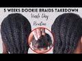 😱5 WEEKS OLD DOOKIE BRAIDS TAKEDOWN ON MY 4C NATURAL HAIR + wash day routine after protective style