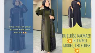 Elbise Modelleri - Zarif İçli Dışlı Takım - Tesettür Giyim Rusemoda