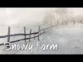 Landscape #19 - Watercolor painting of a snowy farm