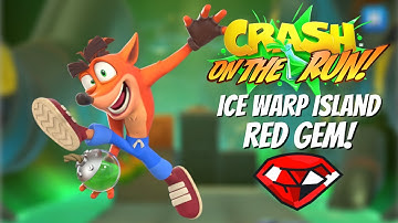 Crash Bandicoot: On the Run - Ice Warp Island Red Gem! (Sewer or Later Gem Run)