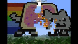 Minecraft Pixel Art Nyan Cat Burning