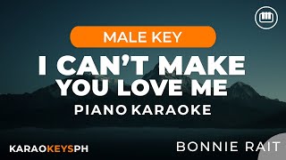 I Can't Make You Love Me - Bonnie Rait (Male Key - Piano Karaoke)