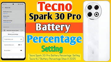 How To Tecno Spark 30 Pro Battery Percentage Setting || Tecno KL7 Battery Percentage Show || 2025