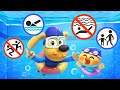 Safety rules in the pool  useful story for kids  kids cartoons  sheriff labrador