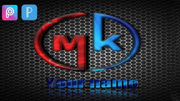 M K logo design/How to make logo 2020  with picart and pixelab (HD)