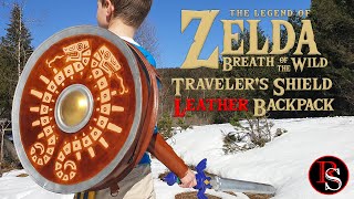 How to Make a Breath of the Wild Traveler's Shield Leather Backpack - Full Tutorial - Leatherworking